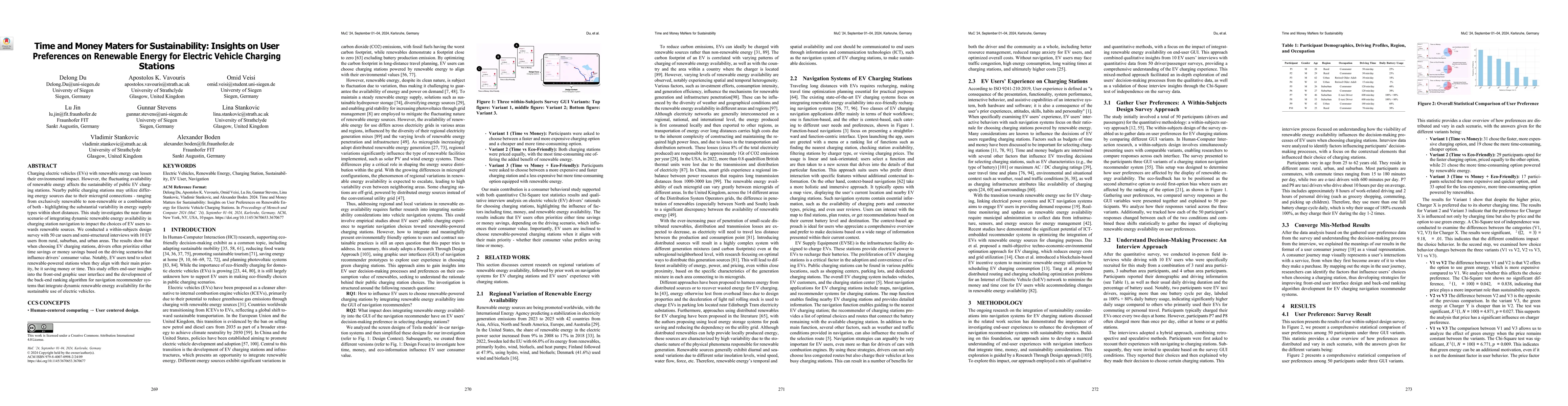Thumbnail for Time and Money Matters for Sustainability: Insights on User Preferences on Renewable Energy for Electric Vehicle Charging Stations