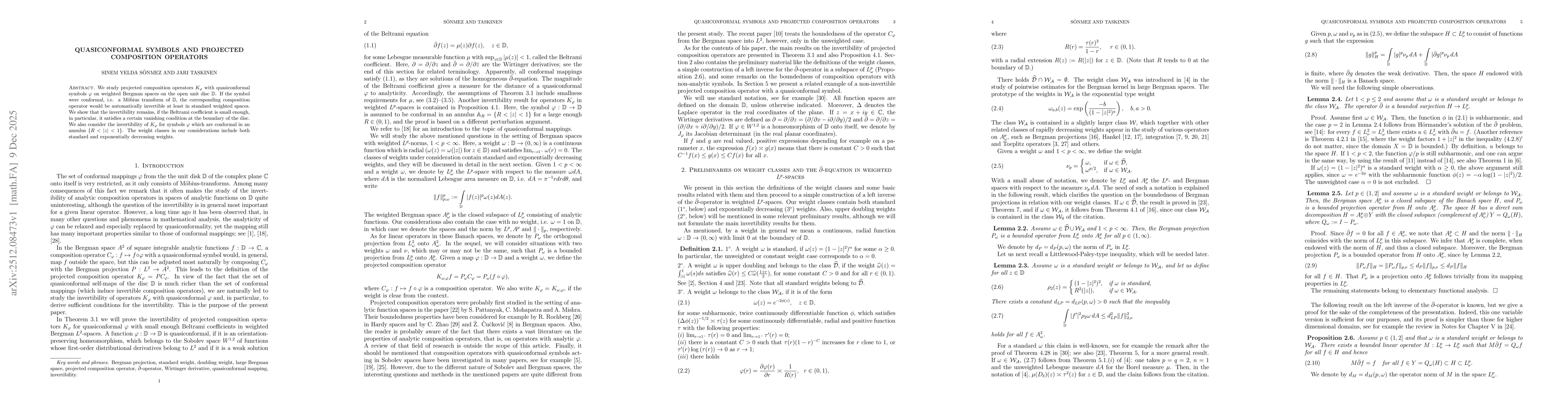 Thumbnail for Quasiconformal symbols and projected composition operators