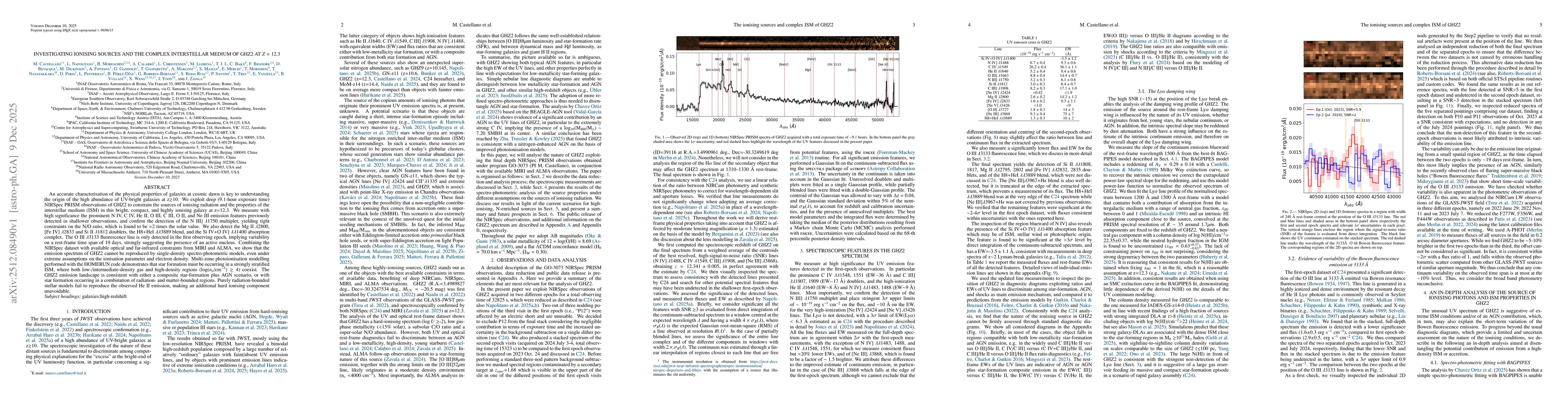 Thumbnail for Investigating ionising sources and the complex interstellar medium of GHZ2 at $z=12.3$