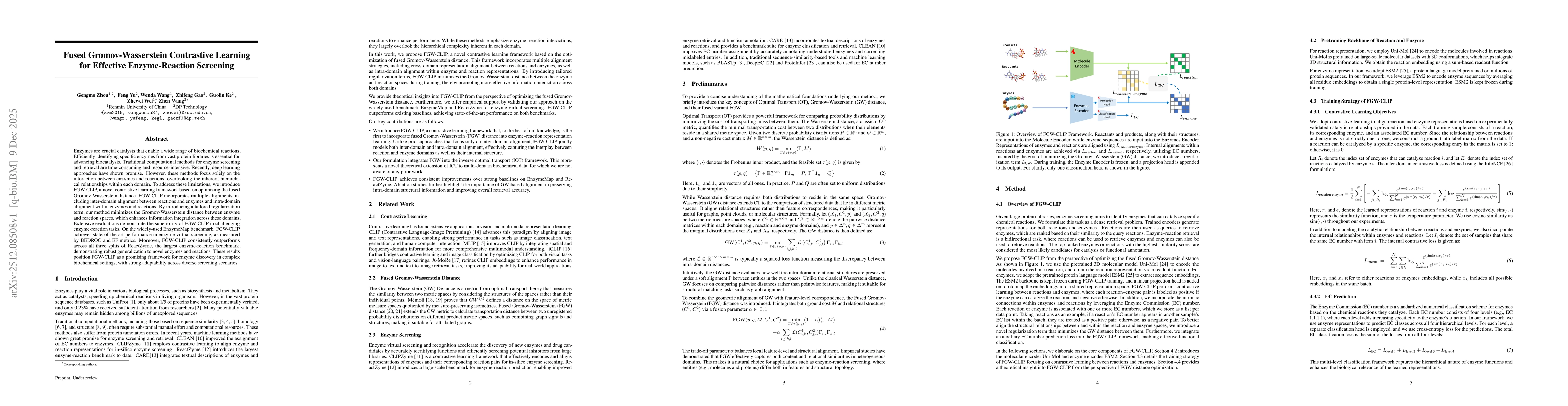 Thumbnail for Fused Gromov-Wasserstein Contrastive Learning for Effective Enzyme-Reaction Screening