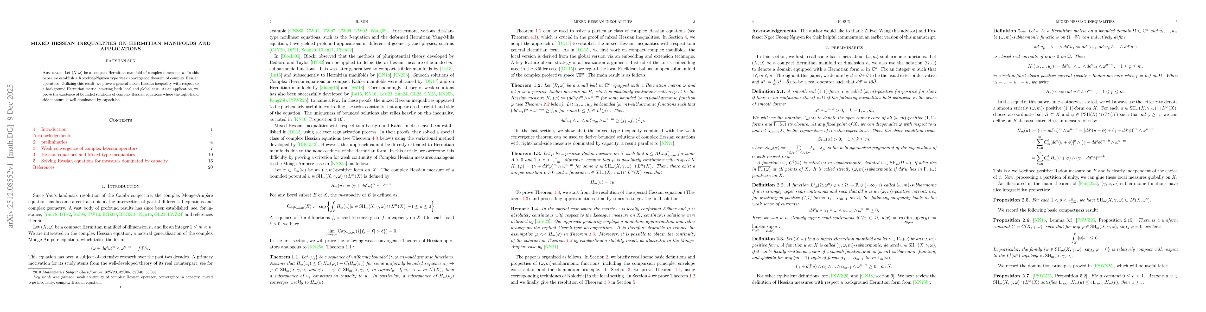 Thumbnail for Mixed Hessian inequalities on Hermitian manifolds and applications