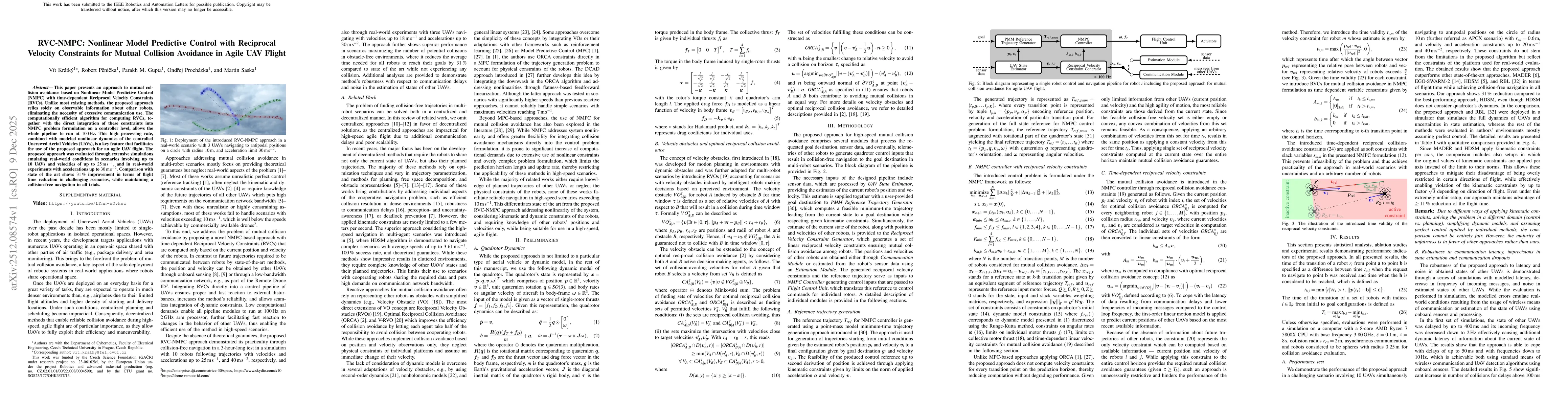 Thumbnail for RVC-NMPC: Nonlinear Model Predictive Control with Reciprocal Velocity Constraints for Mutual Collision Avoidance in Agile UAV Flight