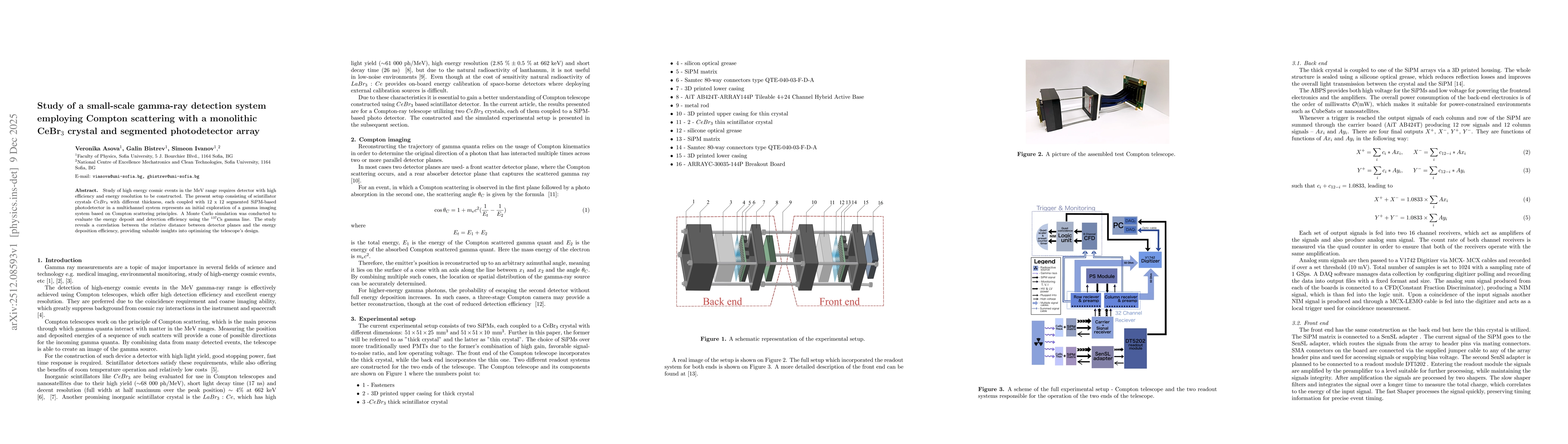 Thumbnail for Study of a small-scale gamma-ray detection system employing Compton scattering with a monolithic CeBr3 crystal and segmented photodetector array