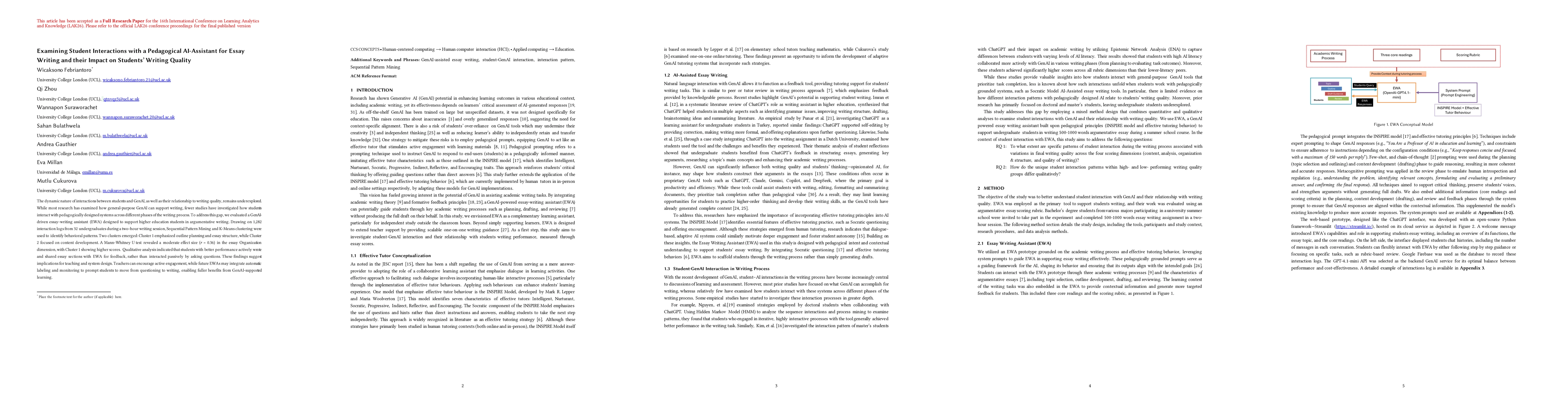 Thumbnail for Examining Student Interactions with a Pedagogical AI-Assistant for Essay Writing and their Impact on Students Writing Quality