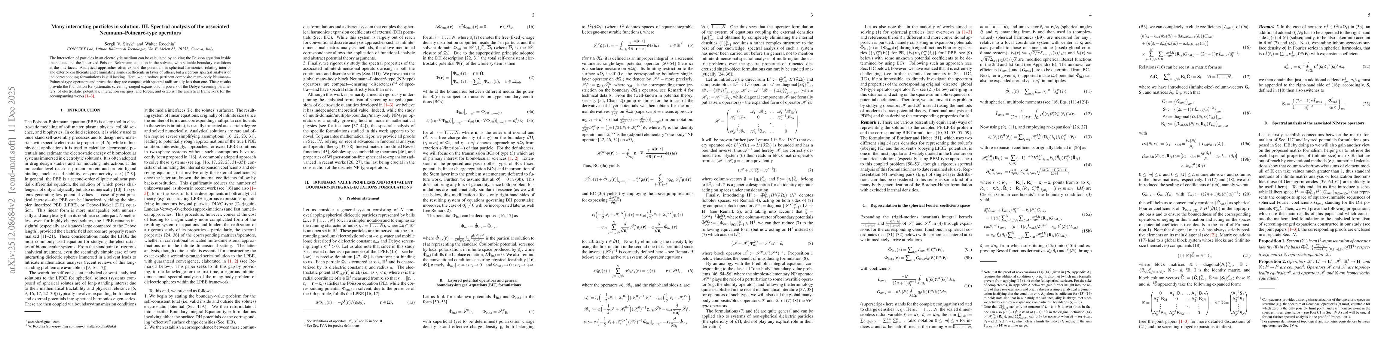 Thumbnail for Many interacting particles in solution. III. Spectral analysis of the associated Neumann--Poincaré-type operators