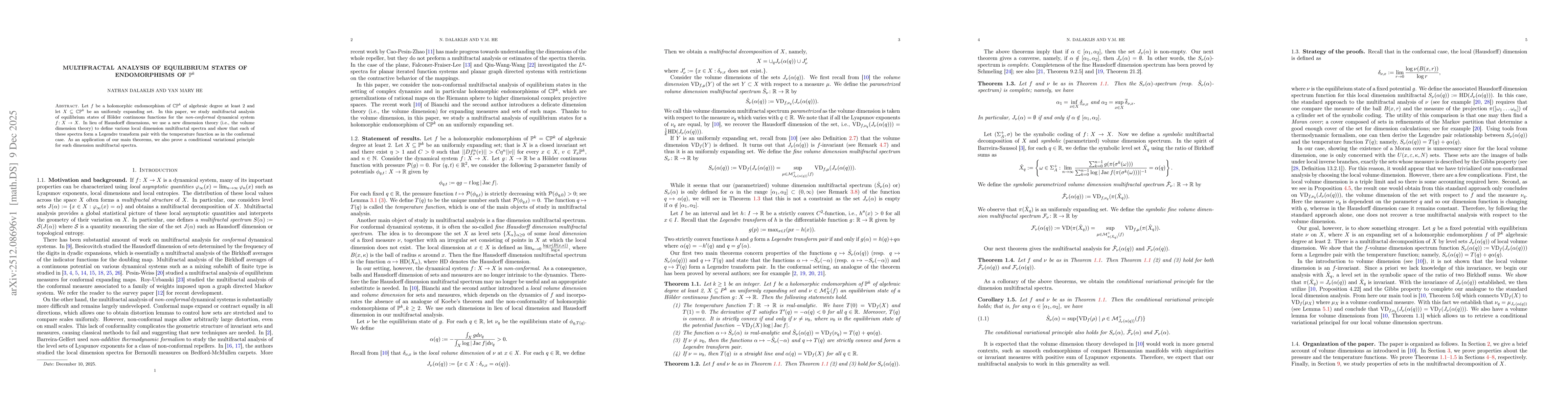 Thumbnail for Multifractal Analysis of Equilibrium States of Endomorphisms of $\mathbb{P}^k$