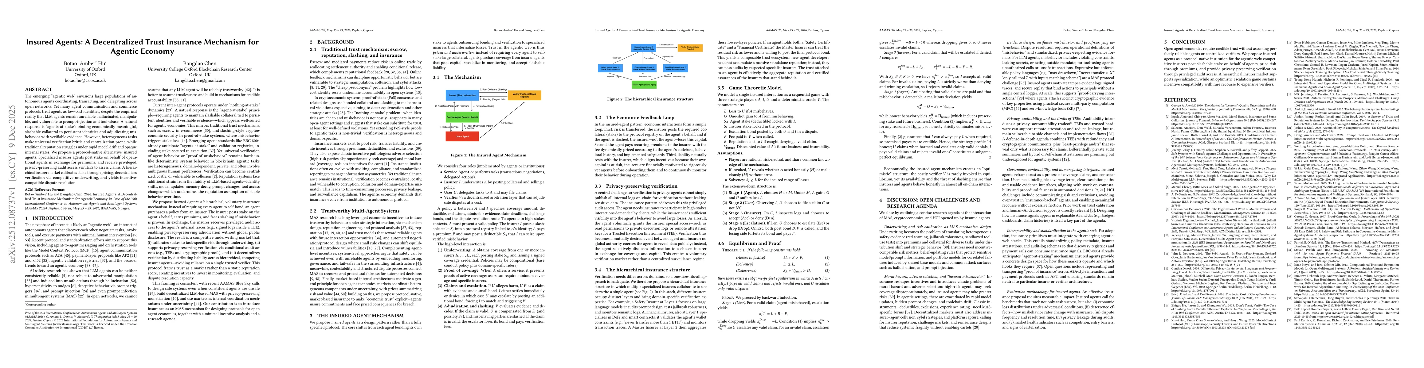 Thumbnail for Insured Agents: A Decentralized Trust Insurance Mechanism for Agentic Economy
