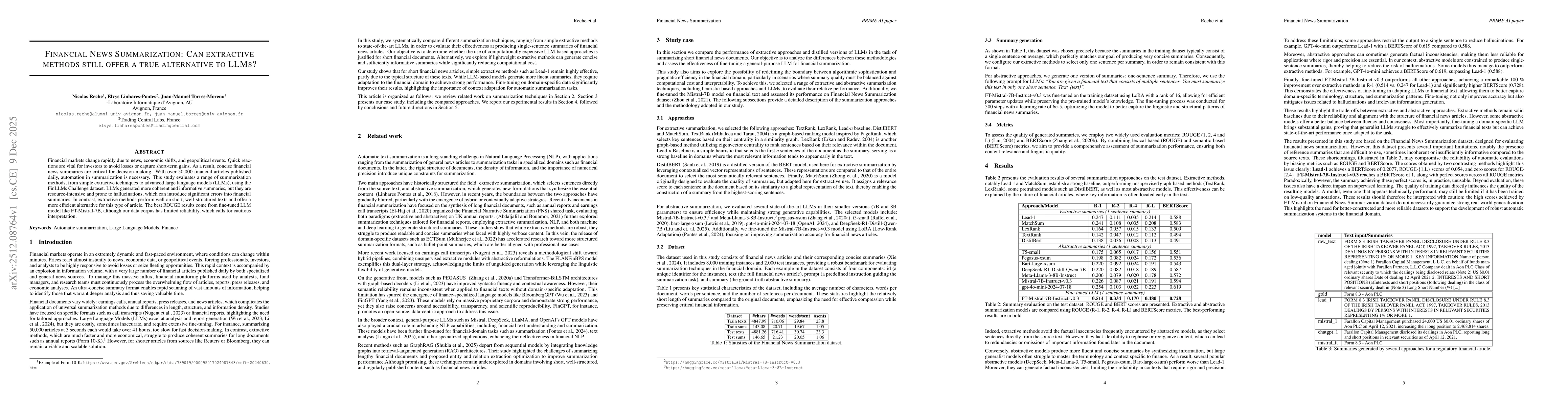 Thumbnail for Financial News Summarization: Can extractive methods still offer a true alternative to LLMs?