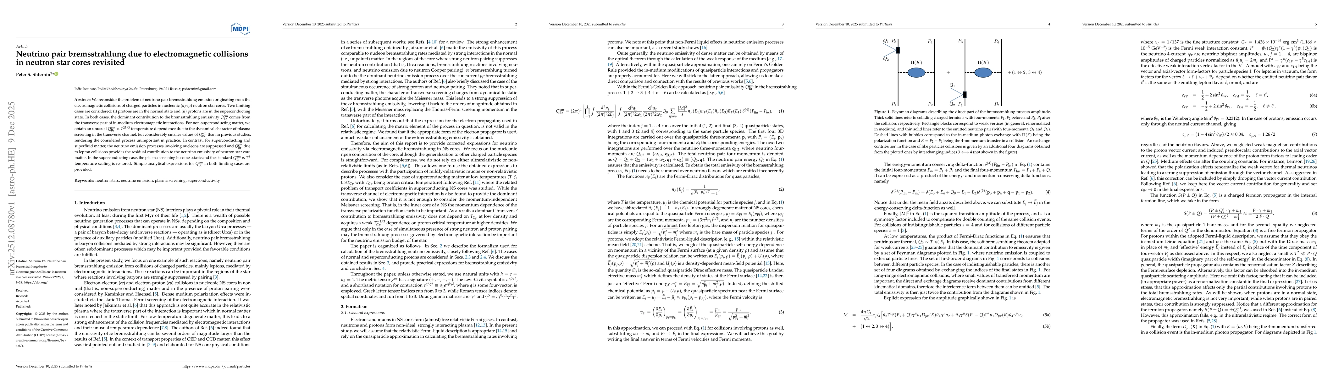 Thumbnail for Neutrino pair bremsstrahlung due to electromagnetic collisions in neutron star cores revisited