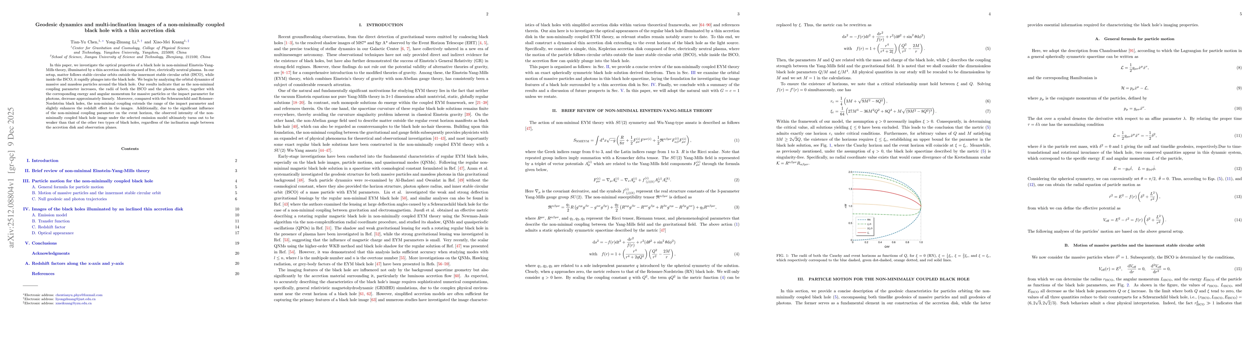 Thumbnail for Geodesic dynamics and multi-inclination images of a non-minimally coupled black hole with a thin accretion disk