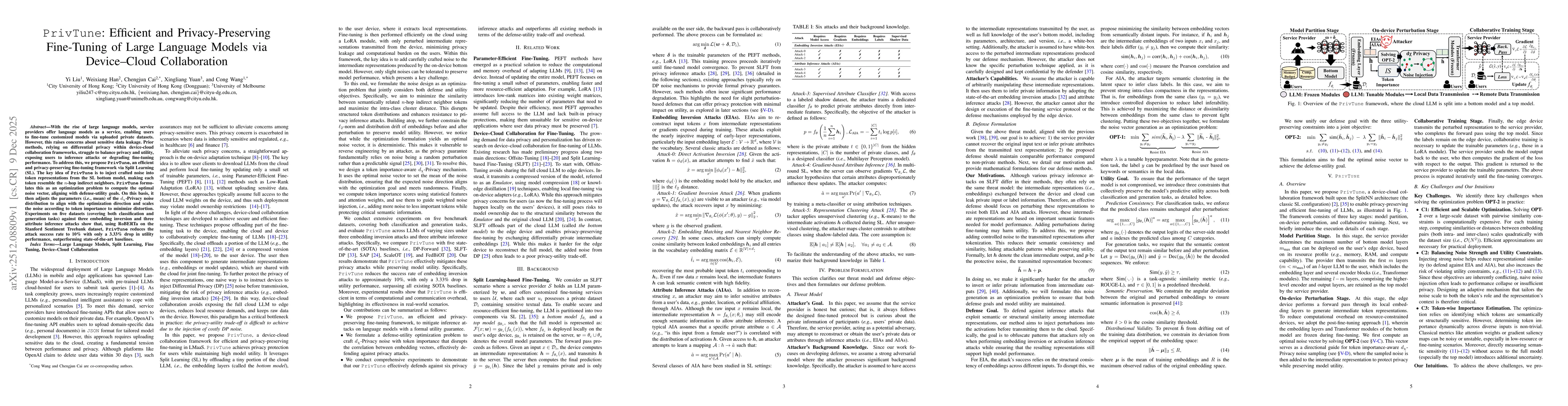 Thumbnail for PrivTune: Efficient and Privacy-Preserving Fine-Tuning of Large Language Models via Device-Cloud Collaboration