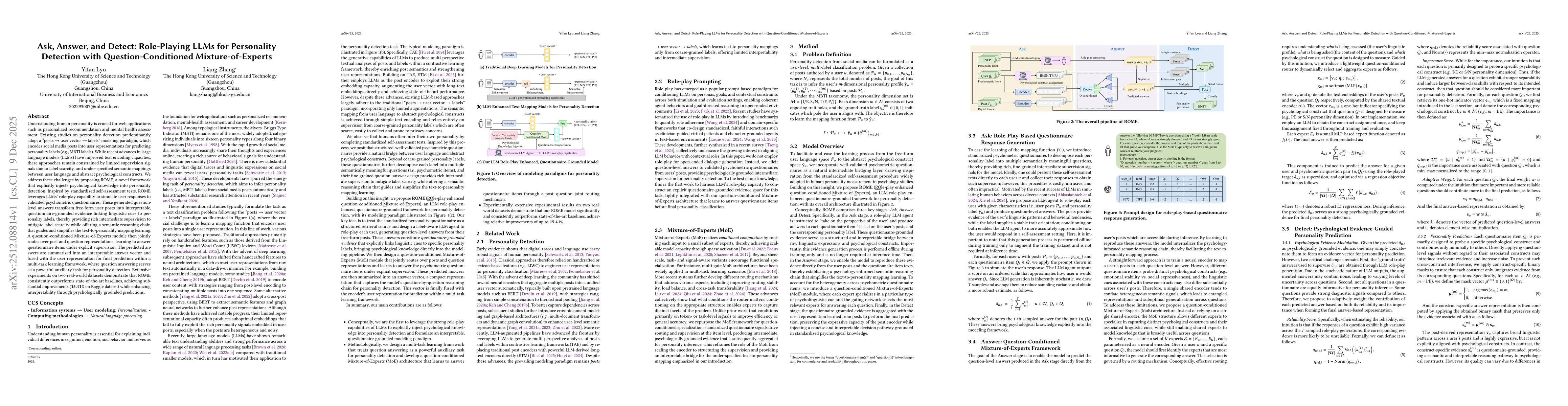 Thumbnail for Ask, Answer, and Detect: Role-Playing LLMs for Personality Detection with Question-Conditioned Mixture-of-Experts