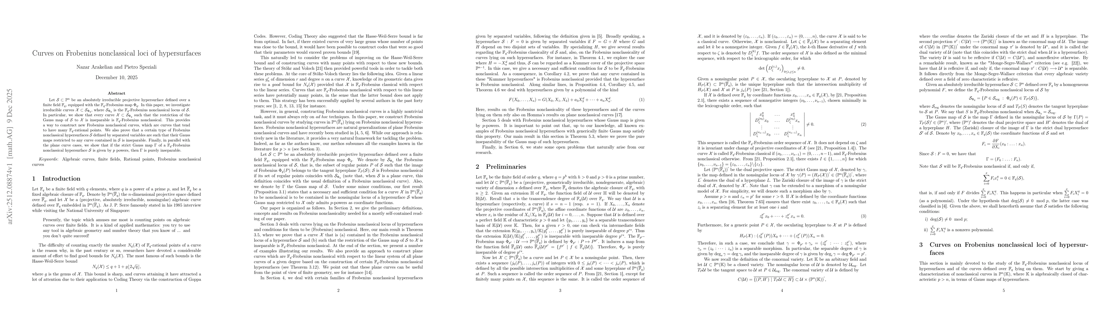 Thumbnail for Curves on Frobenius nonclassical loci of hypersurfaces