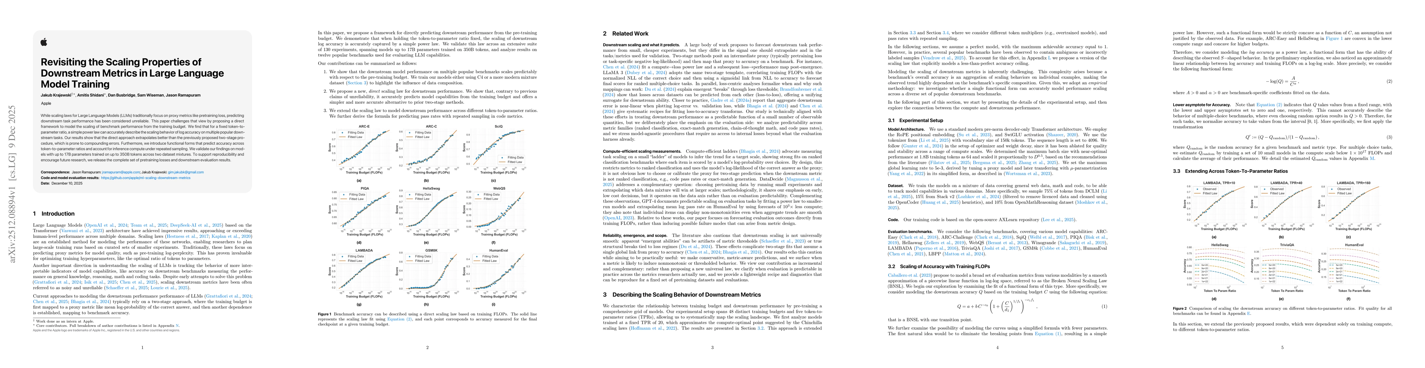 Thumbnail for Revisiting the Scaling Properties of Downstream Metrics in Large Language Model Training