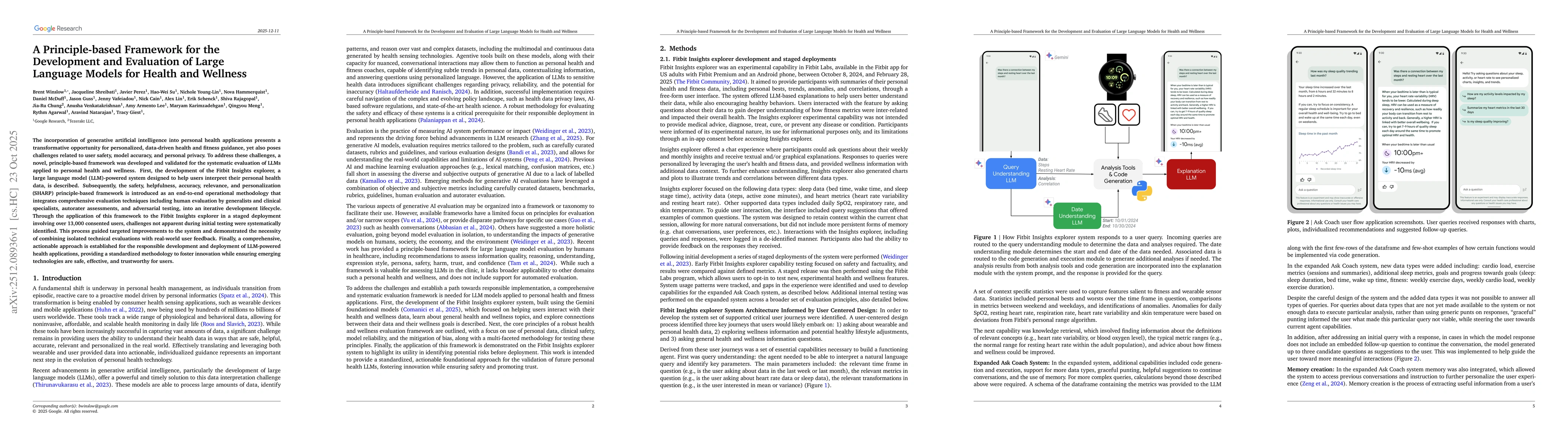 Thumbnail for A Principle-based Framework for the Development and Evaluation of Large Language Models for Health and Wellness