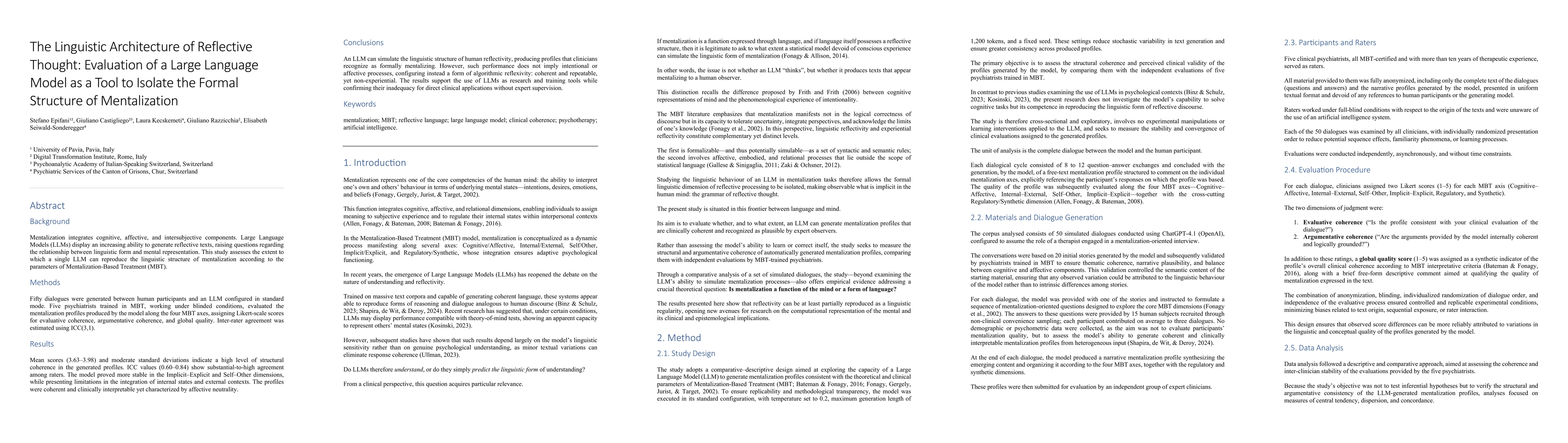Thumbnail for The Linguistic Architecture of Reflective Thought: Evaluation of a Large Language Model as a Tool to Isolate the Formal Structure of Mentalization
