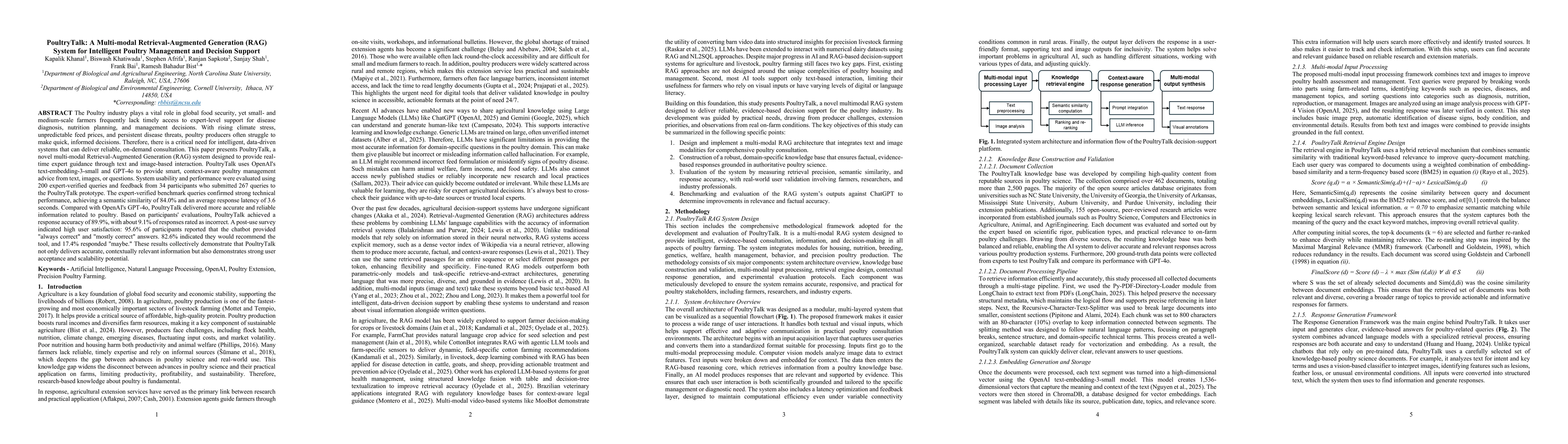 Thumbnail for PoultryTalk: A Multi-modal Retrieval-Augmented Generation (RAG) System for Intelligent Poultry Management and Decision Support