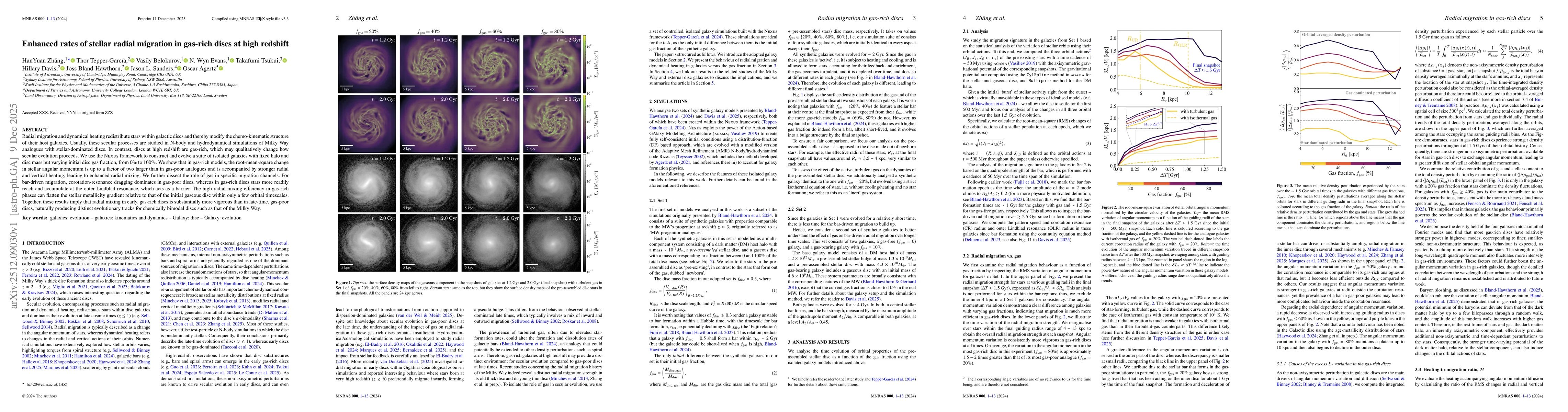 Thumbnail for Enhanced rates of stellar radial migration in gas-rich discs at high redshift