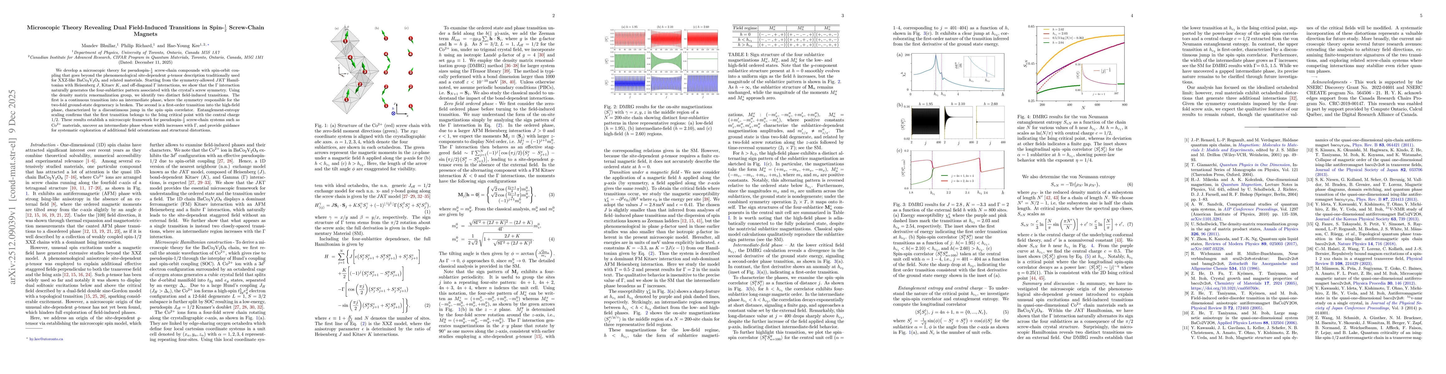 Thumbnail for Microscopic Theory Revealing Dual Field-Induced Transitions in Spin-1/2 Screw-Chain Magnets