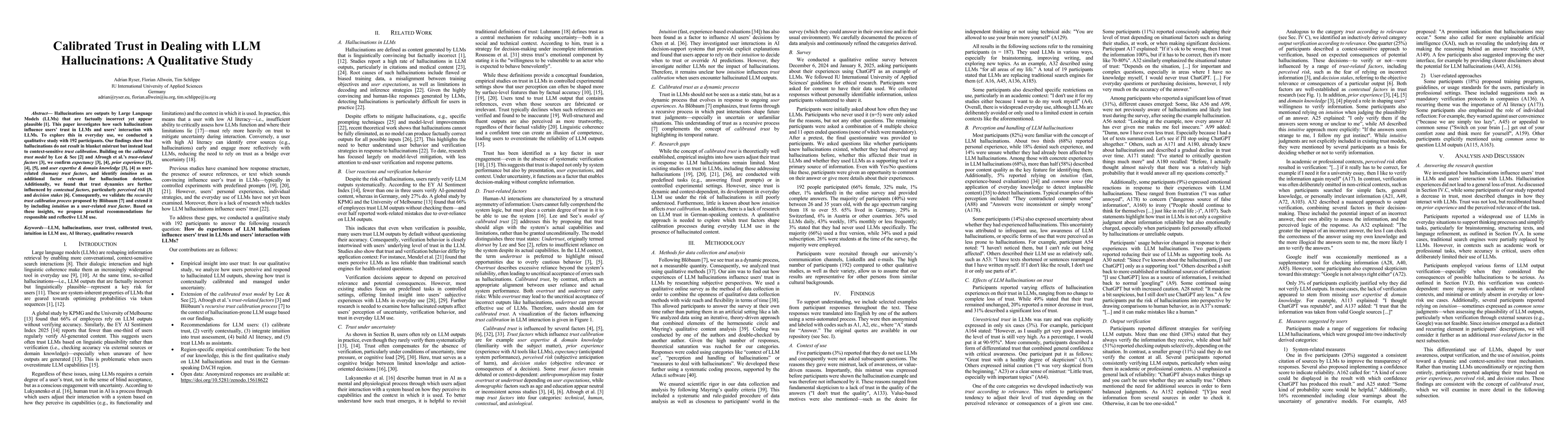 Thumbnail for Calibrated Trust in Dealing with LLM Hallucinations: A Qualitative Study
