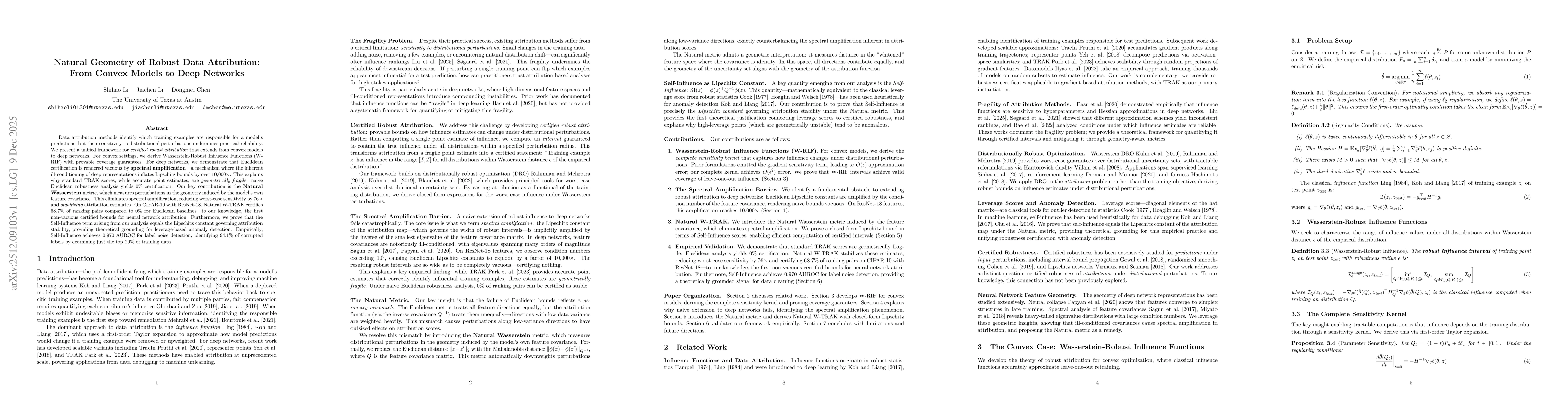 Thumbnail for Natural Geometry of Robust Data Attribution: From Convex Models to Deep Networks