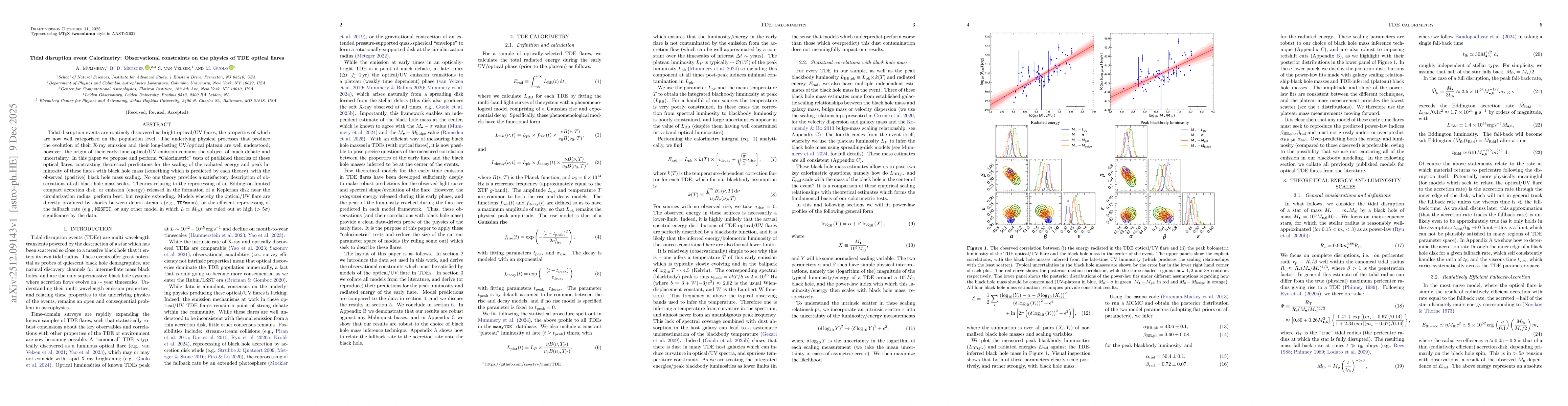 Thumbnail for Tidal disruption event Calorimetry: Observational constraints on the physics of TDE optical flares