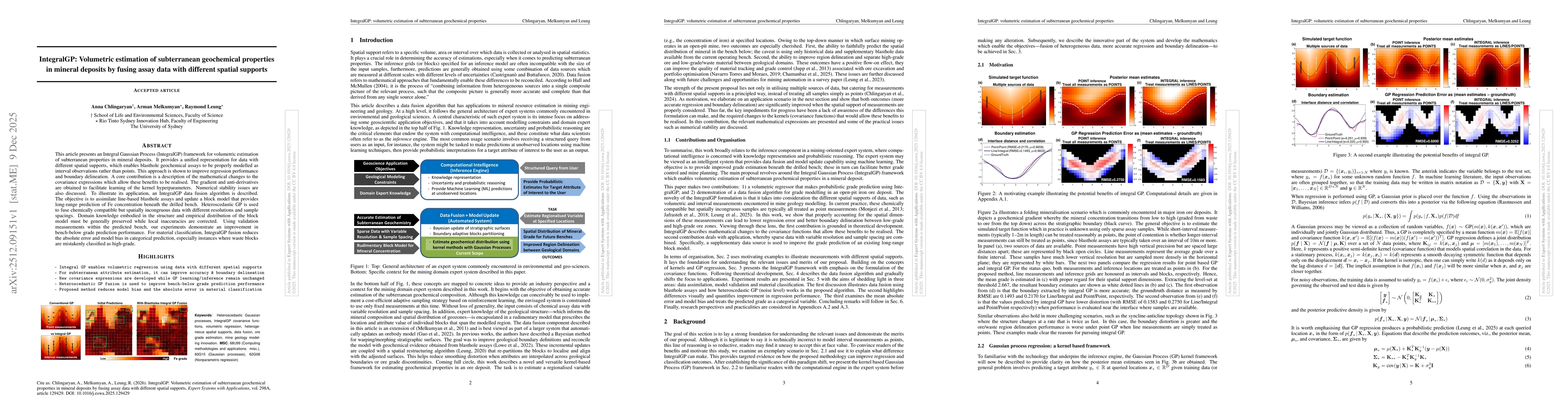 Thumbnail for IntegralGP: Volumetric estimation of subterranean geochemical properties in mineral deposits by fusing assay data with different spatial supports