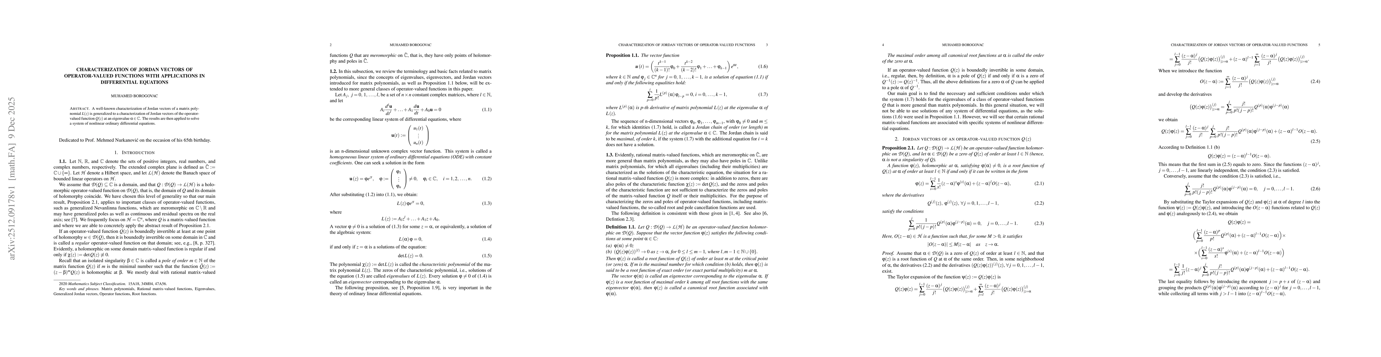 Thumbnail for Characterization of Jordan Vectors of Operator-Valued Functions with Applications in Differential Equations