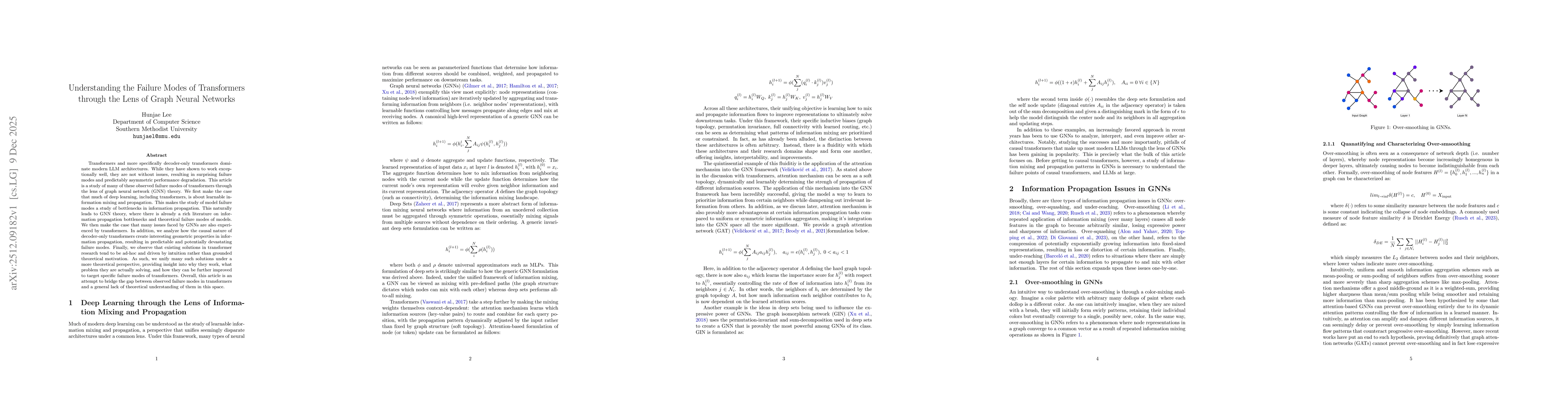 Thumbnail for Understanding the Failure Modes of Transformers through the Lens of Graph Neural Networks