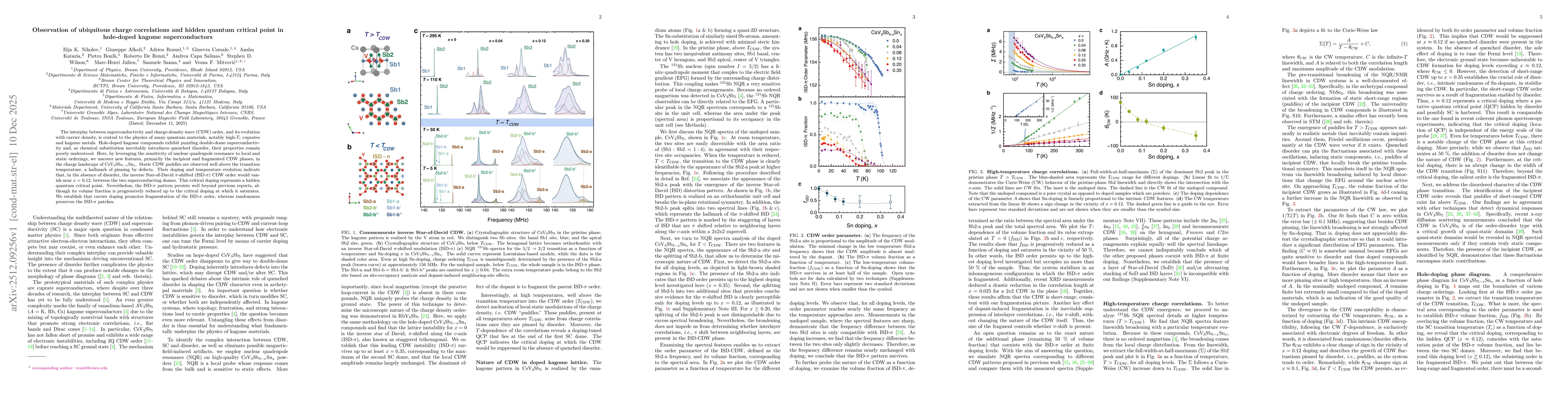 Thumbnail for Observation of ubiquitous charge correlations and hidden quantum critical point in hole-doped kagome superconductors