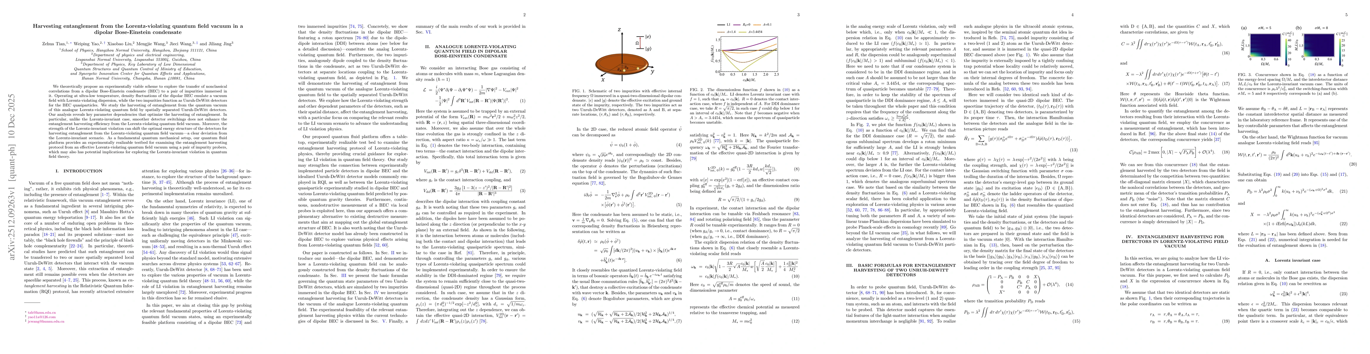 Thumbnail for Harvesting entanglement from the Lorentz-violating quantum field vacuum in a dipolar Bose-Einstein condensate