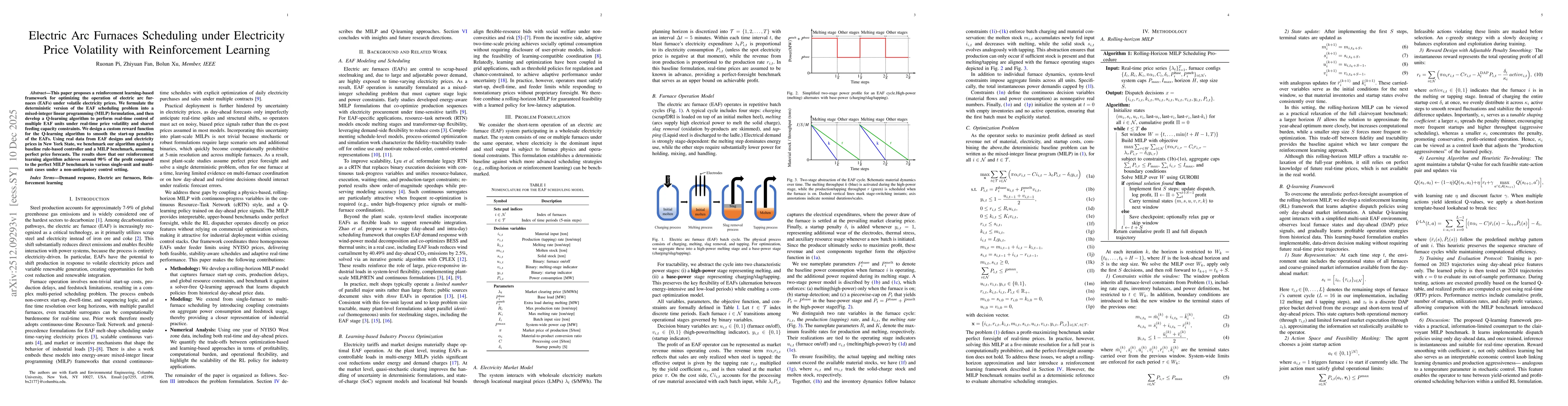 Thumbnail for Electric Arc Furnaces Scheduling under Electricity Price Volatility with Reinforcement Learning