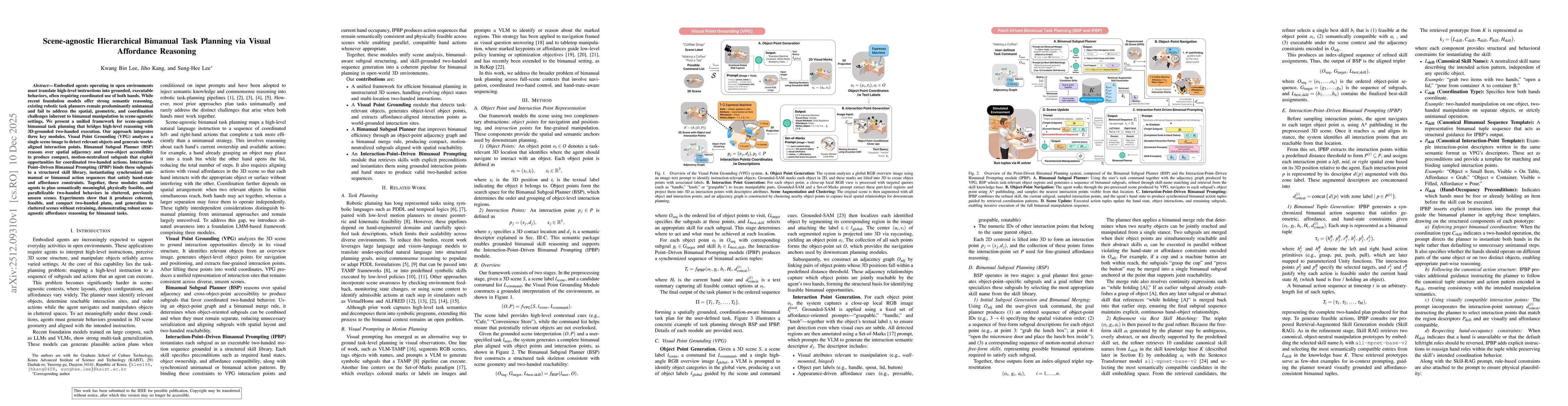 Thumbnail for Scene-agnostic Hierarchical Bimanual Task Planning via Visual Affordance Reasoning