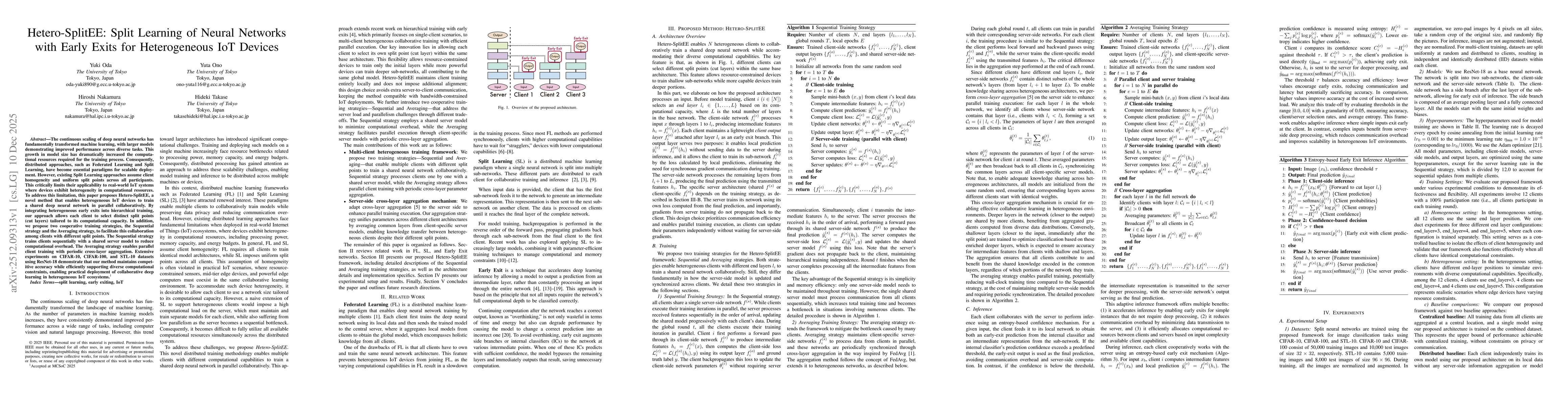 Thumbnail for Hetero-SplitEE: Split Learning of Neural Networks with Early Exits for Heterogeneous IoT Devices