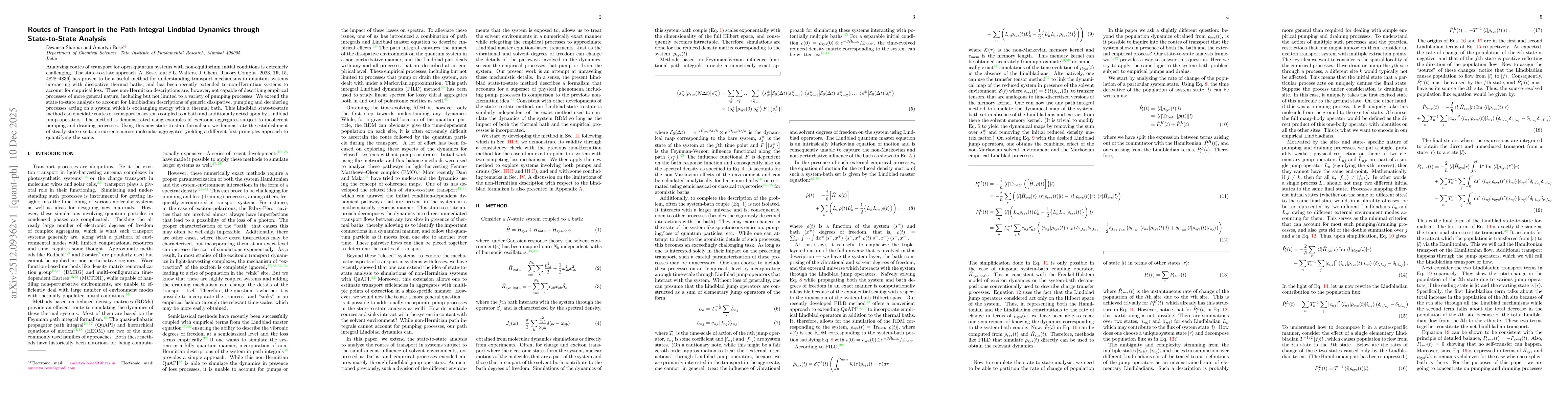 Thumbnail for Routes of Transport in the Path Integral Lindblad Dynamics through State-to-State Analysis