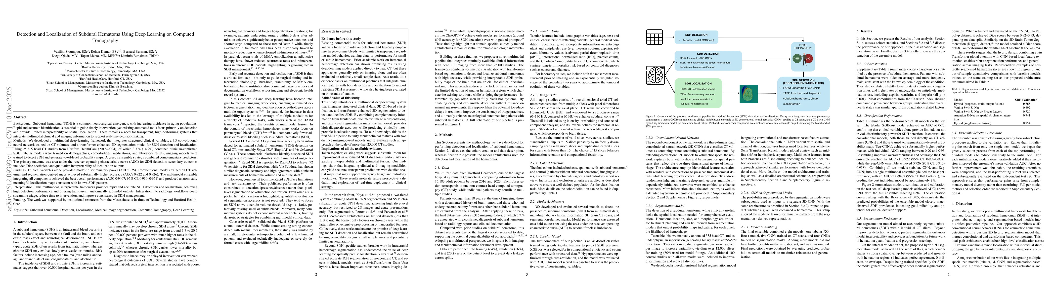 Thumbnail for Detection and Localization of Subdural Hematoma Using Deep Learning on Computed Tomography
