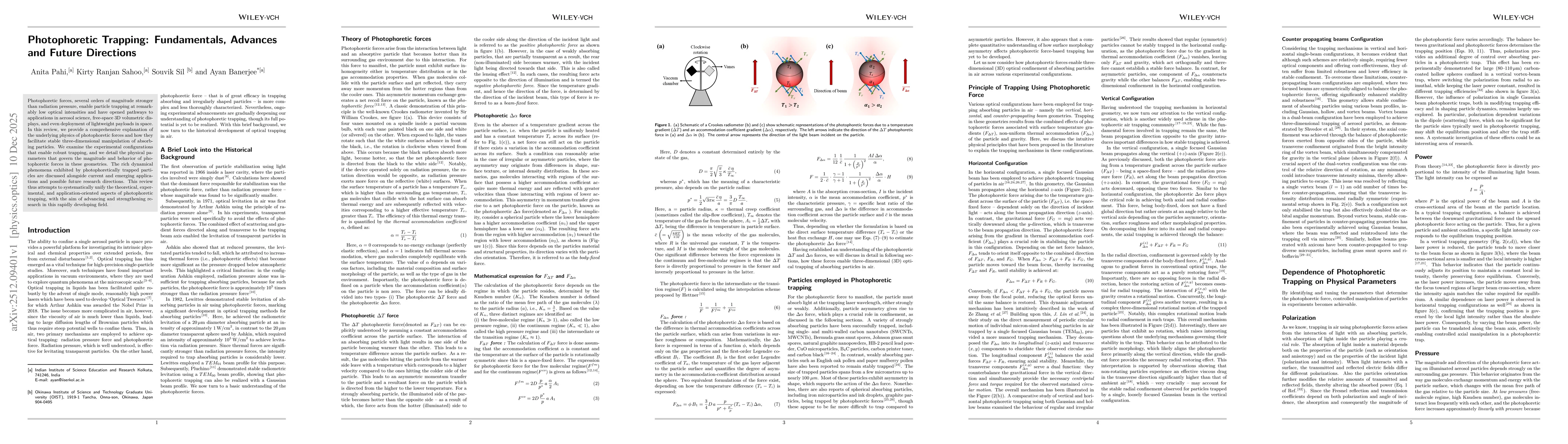 Thumbnail for Photophoretic Trapping: Fundamentals, Advances and Future Directions