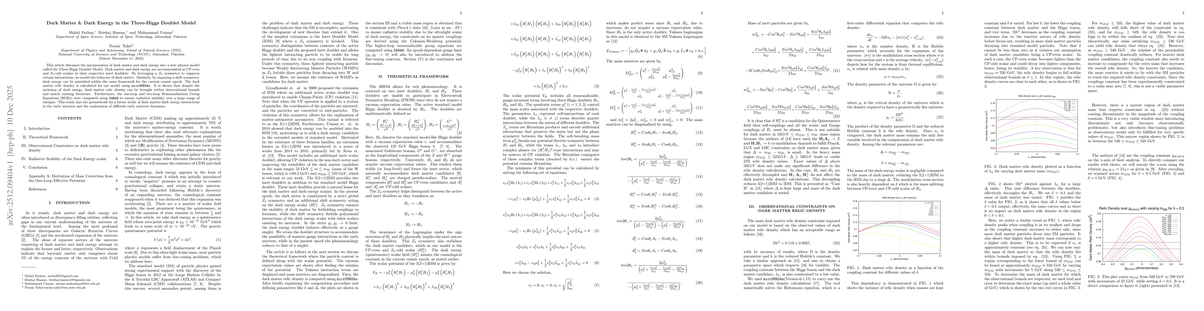 Thumbnail for Dark Matter and Dark Energy in Three-Higgs Doublet Model