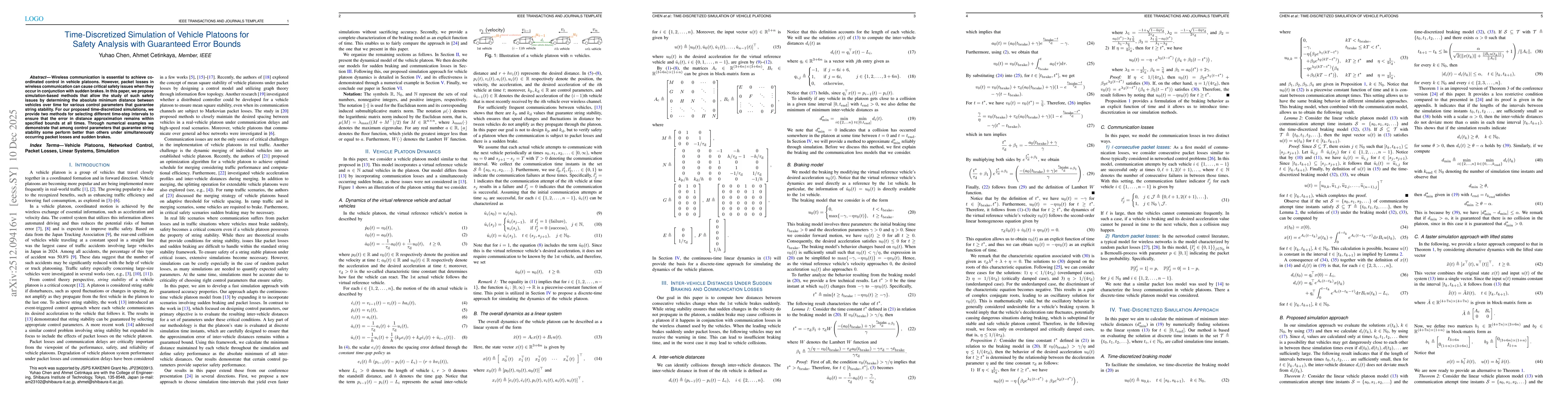 Thumbnail for Time-Discretized Simulation of Vehicle Platoons for Safety Analysis with Guaranteed Error Bounds