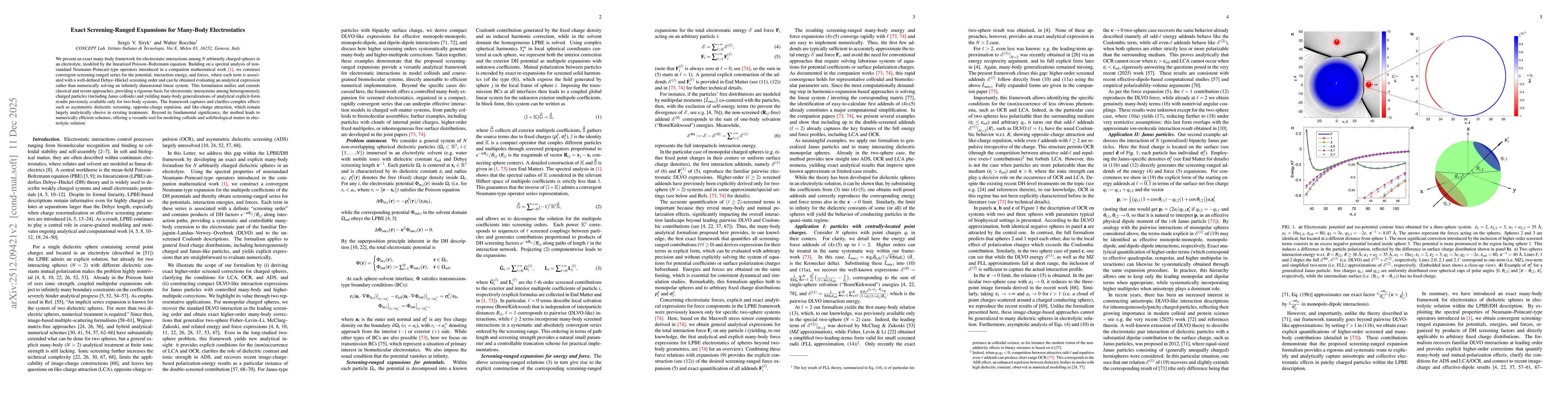 Thumbnail for Exact Screening-Ranged Expansions for Many-Body Electrostatics