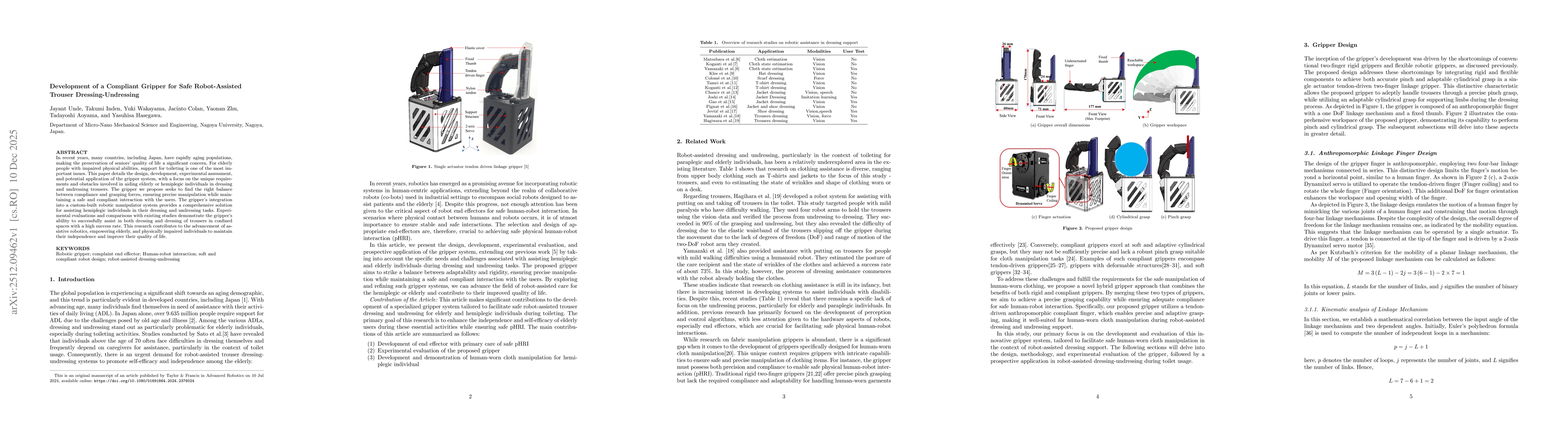Thumbnail for Development of a Compliant Gripper for Safe Robot-Assisted Trouser Dressing-Undressing
