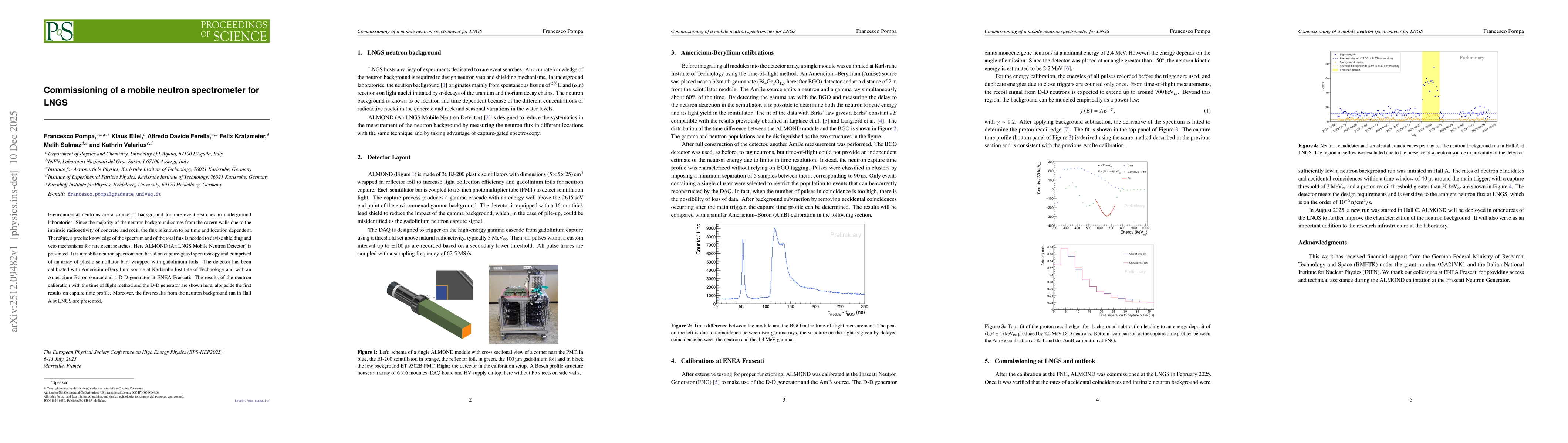 Thumbnail for Commissioning of a mobile neutron spectrometer for LNGS