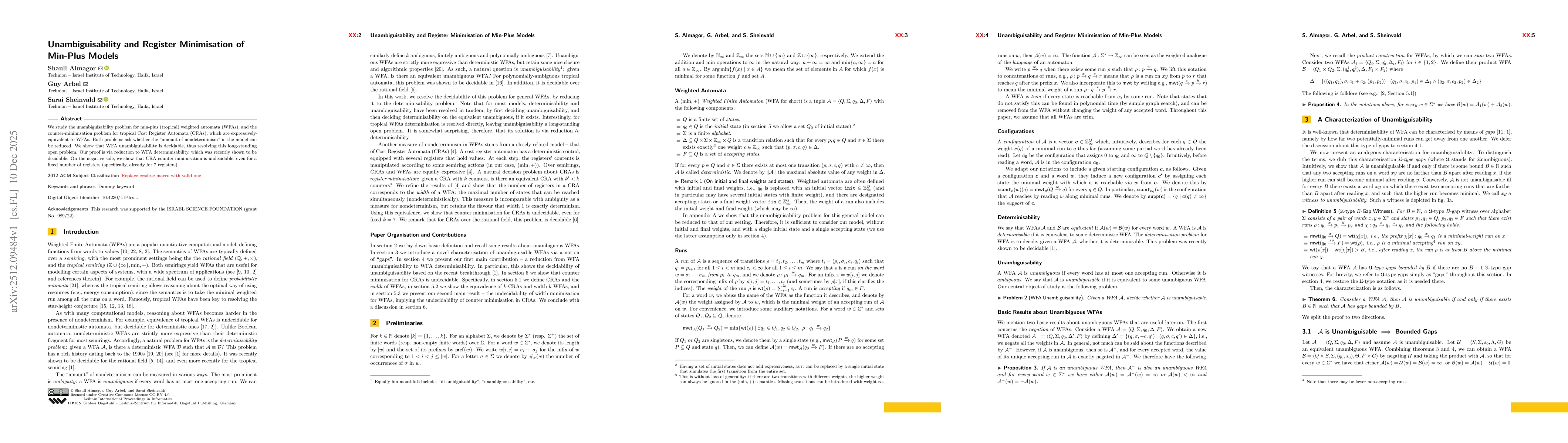 Thumbnail for Unambiguisability and Register Minimisation of Min-Plus Models