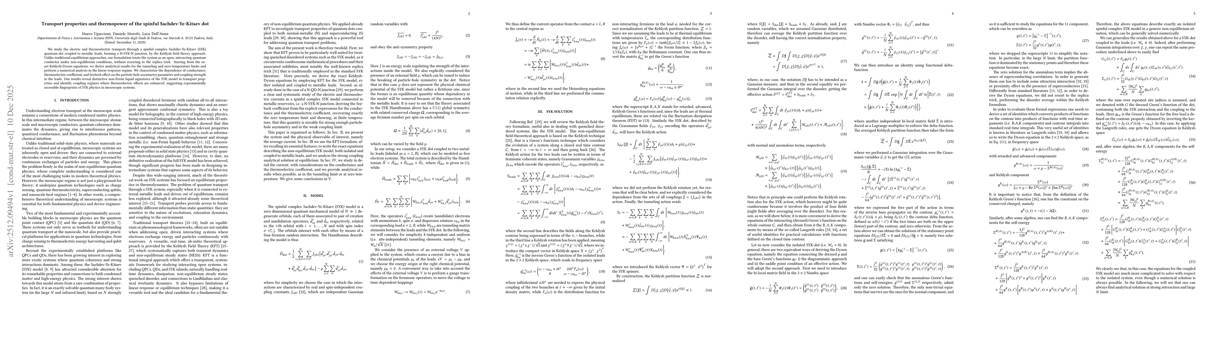 Thumbnail for Transport properties and thermopower of the spinful Sachdev-Ye-Kitaev dot