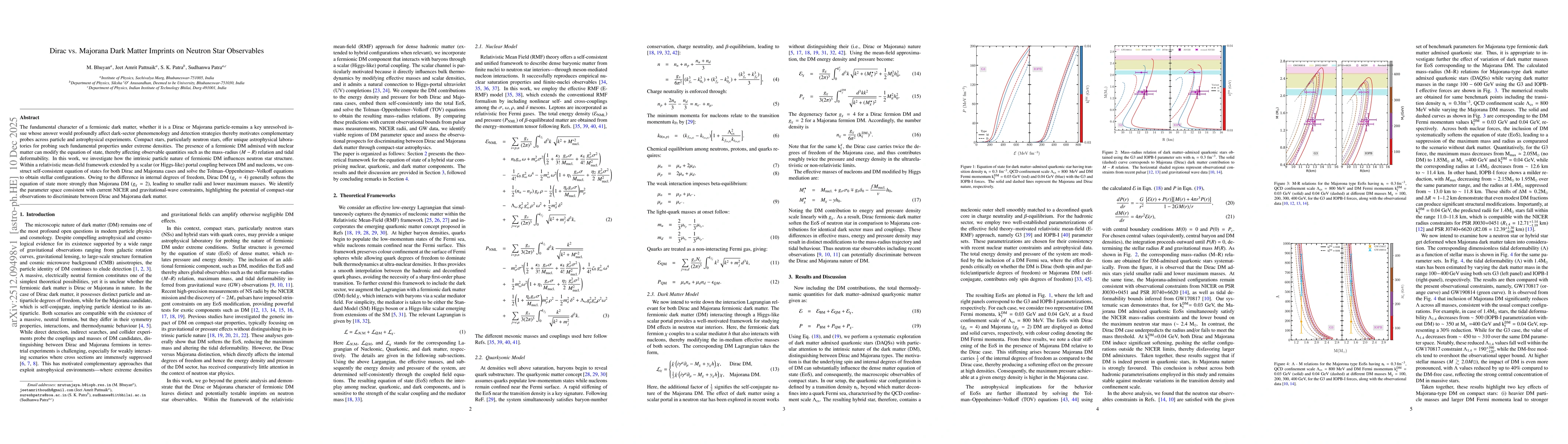 Thumbnail for Dirac vs. Majorana Dark Matter Imprints on Neutron Star Observables