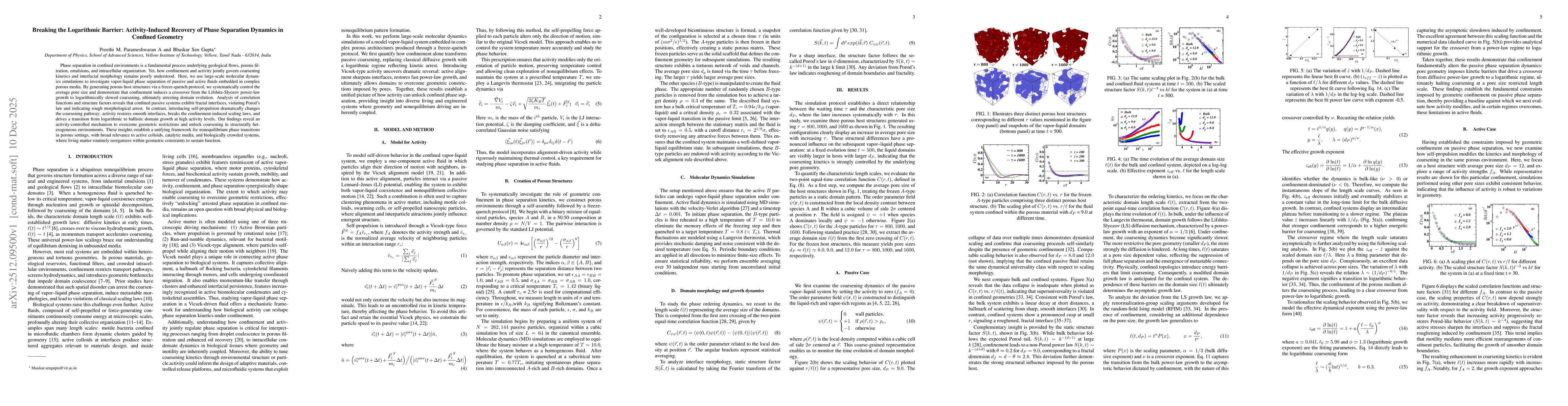 Thumbnail for Breaking the Logarithmic Barrier: Activity-Induced Recovery of Phase Separation Dynamics in Confined Geometry