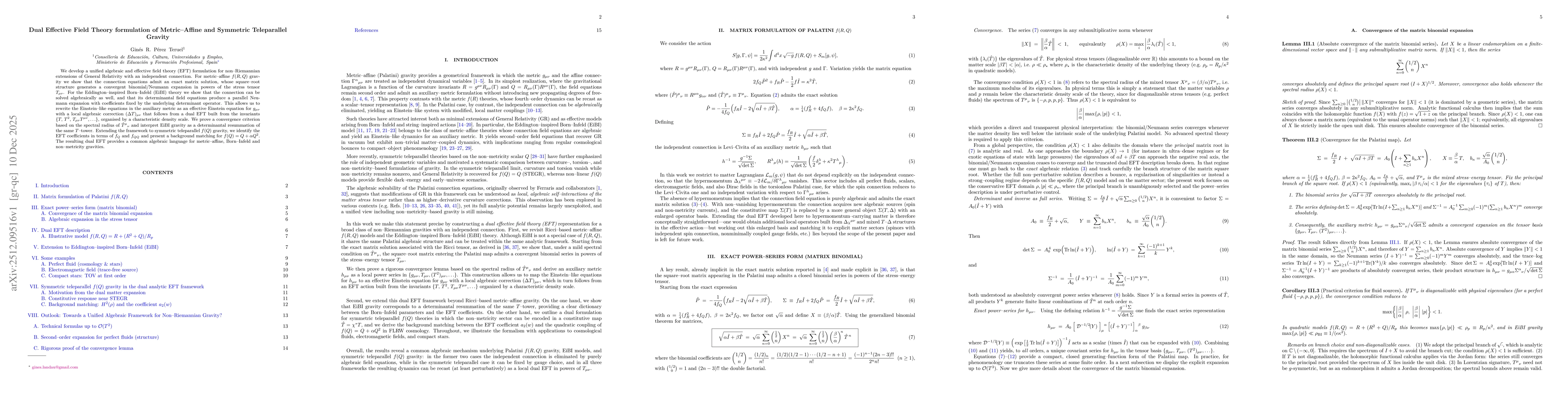 Thumbnail for Dual Effective Field Theory formulation of Metric--Affine and Symmetric Teleparallel Gravity