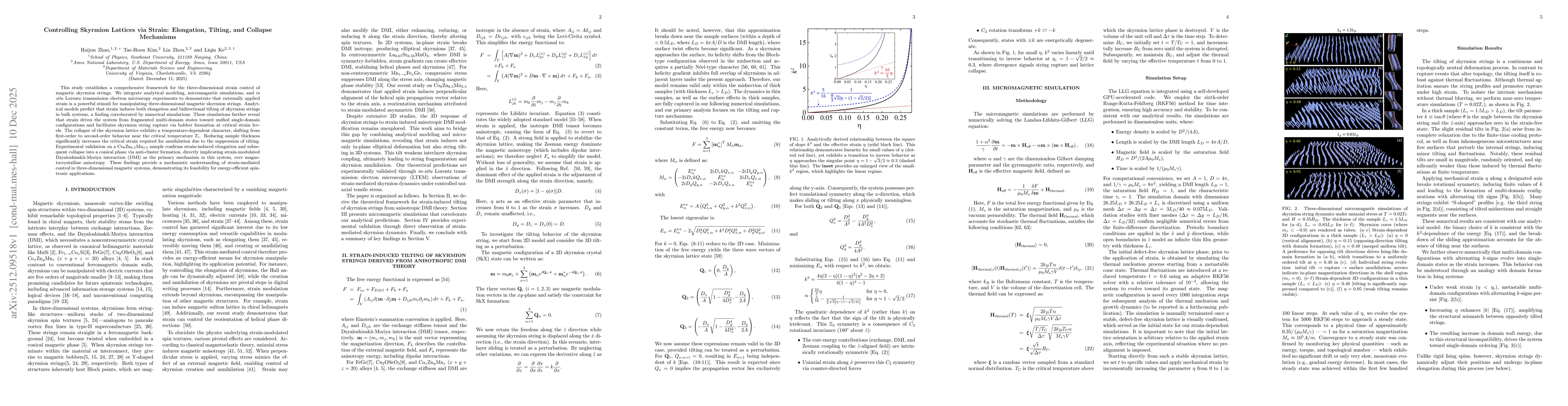 Thumbnail for Controlling Skyrmion Lattices via Strain: Elongation, Tilting, and Collapse Mechanisms