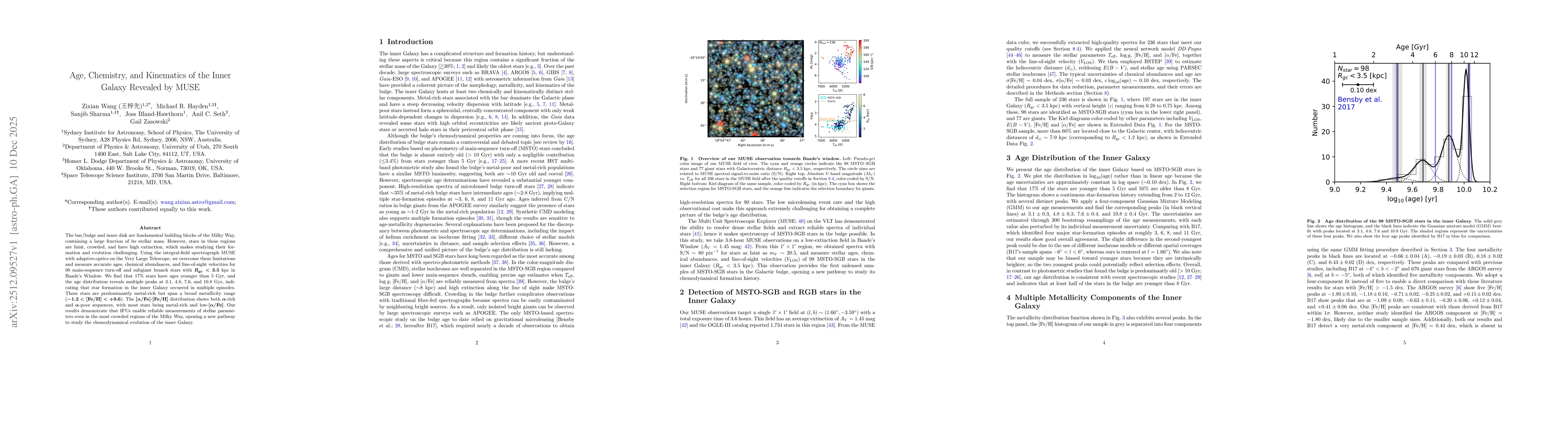 Thumbnail for Age, Chemistry, and Kinematics of the Inner Galaxy Revealed by MUSE