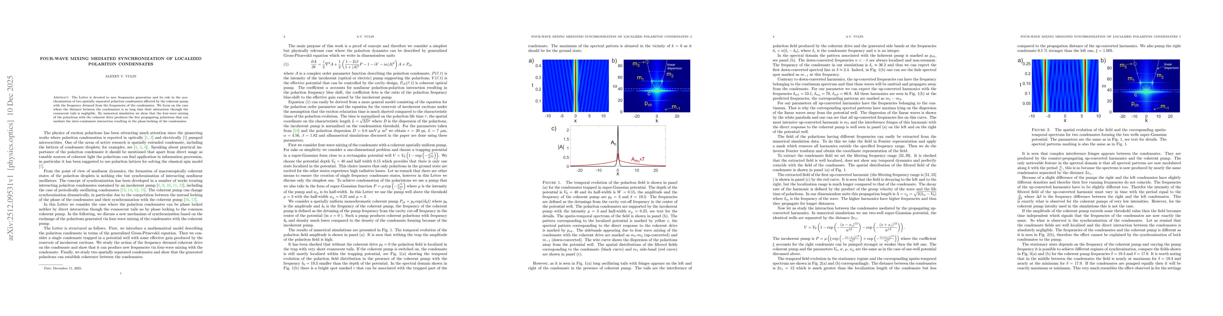 Thumbnail for Four-wave Mixing Mediated Synchronization of Localized Polariton Condensates